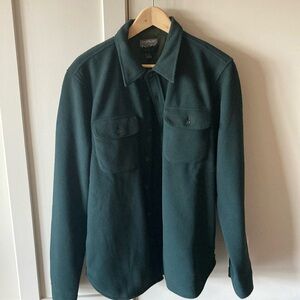 J Crew Men’s Nordic Hunter Green Fleece Jacket Size Large